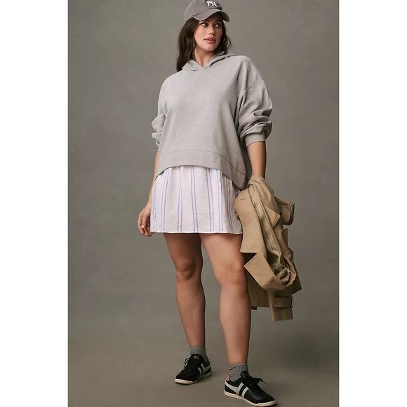 Anthropologie Pilcro Hooded Sweatshirt Twofer Mini Dress Size 2X Casual Preppy - Picture 2 of 14